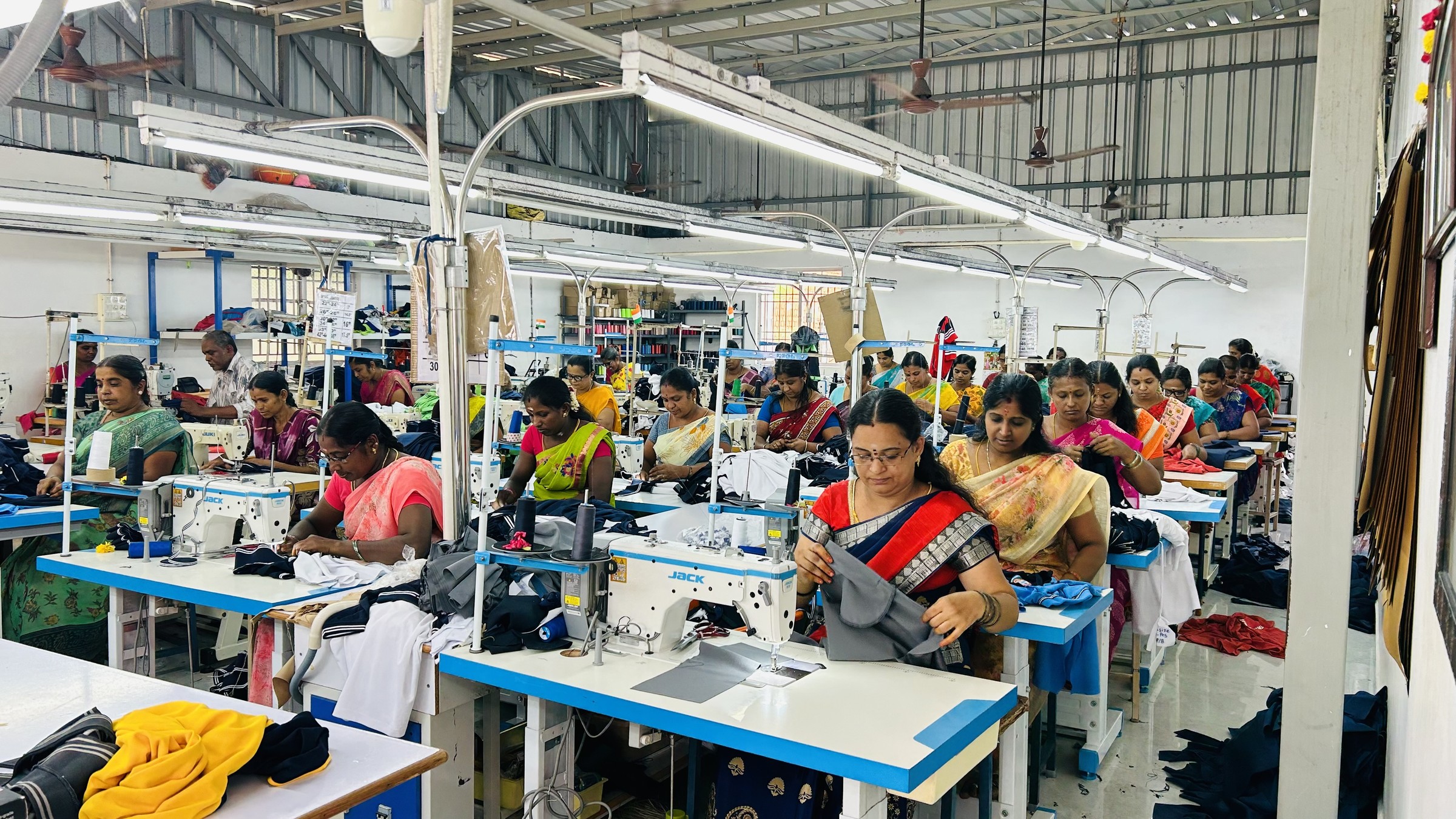 Stitching floor at the Allwin Socks factory